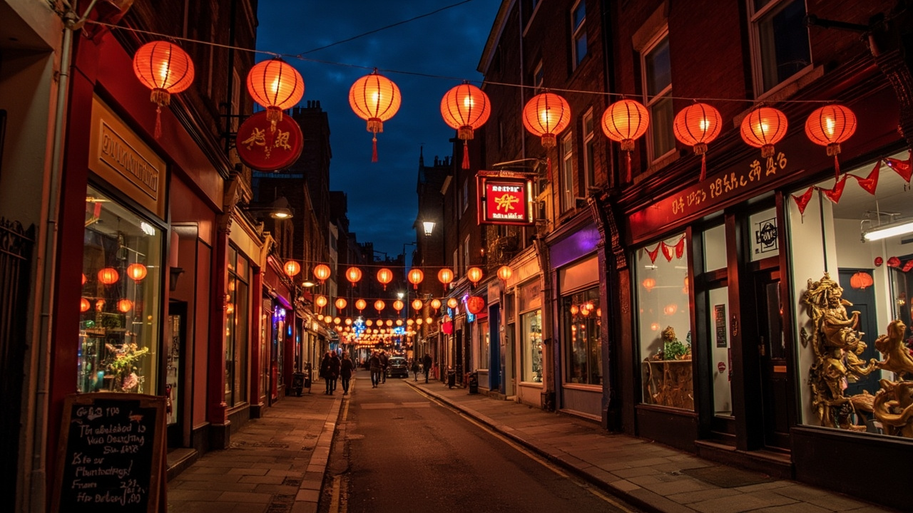 曼彻斯特唐人街夜景